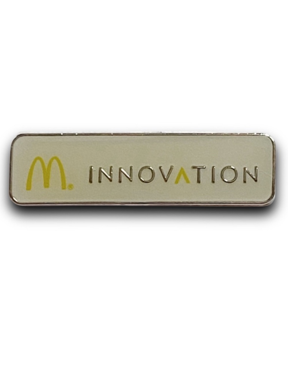 McDonald’s Pin Innovation Y2K Silver & White Yellow Arches Metal Lapel Pin